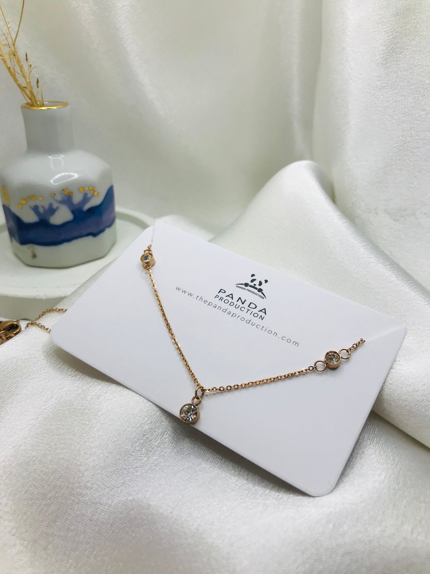 Rose Gold Necklace with Crystal Pendant