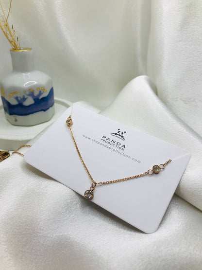 Rose Gold Necklace with Crystal Pendant