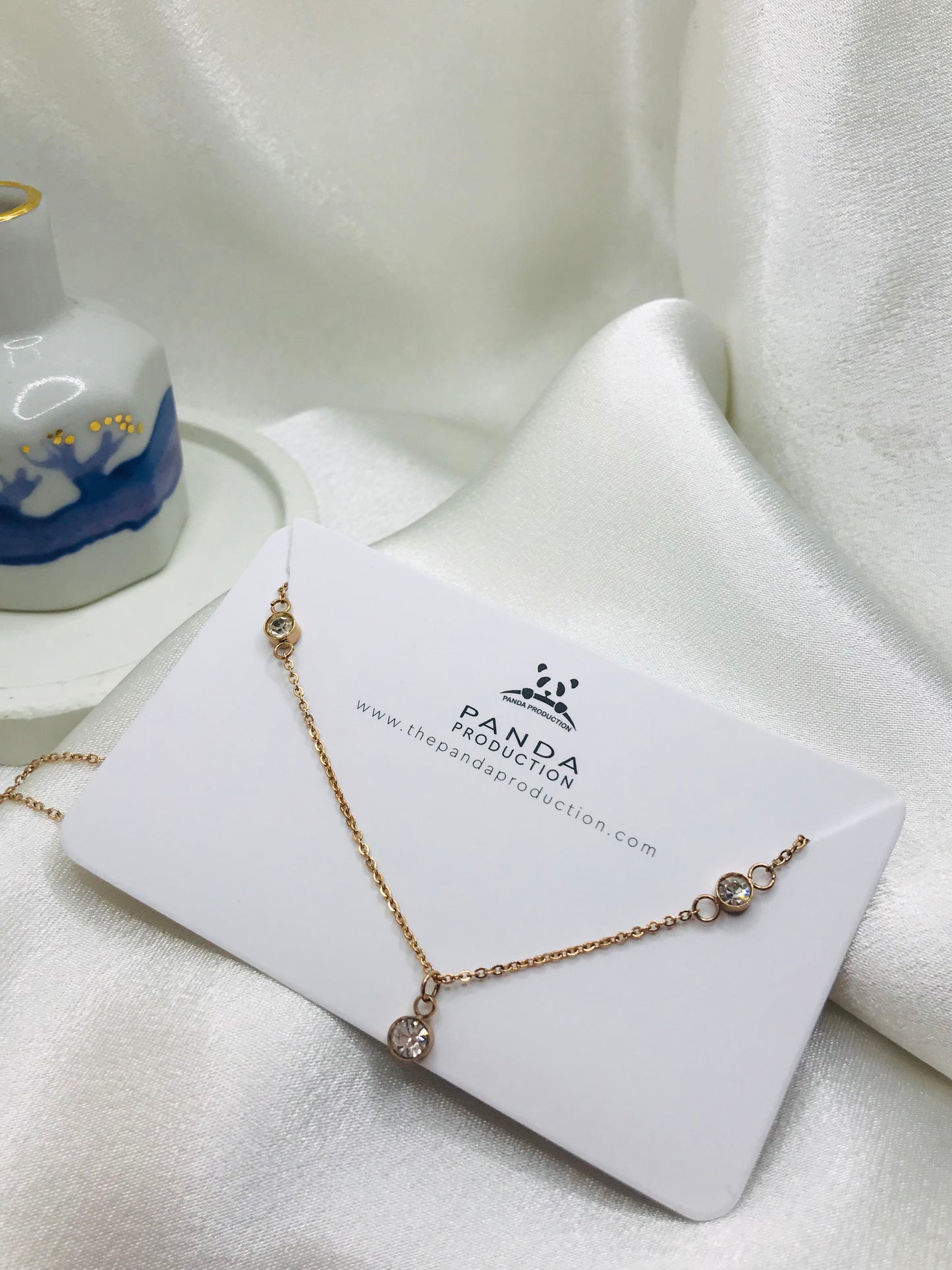 Rose Gold Necklace with Crystal Pendant
