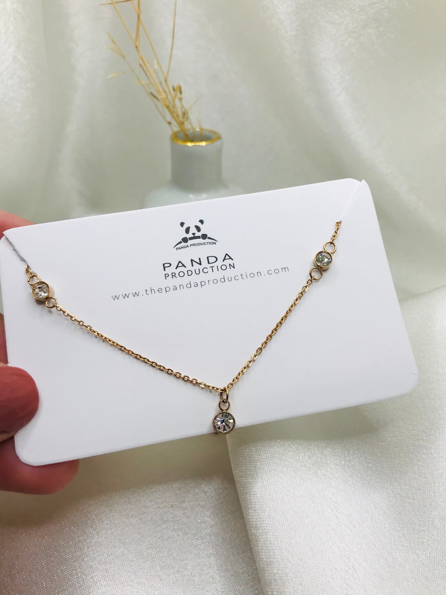 Rose Gold Necklace with Crystal Pendant