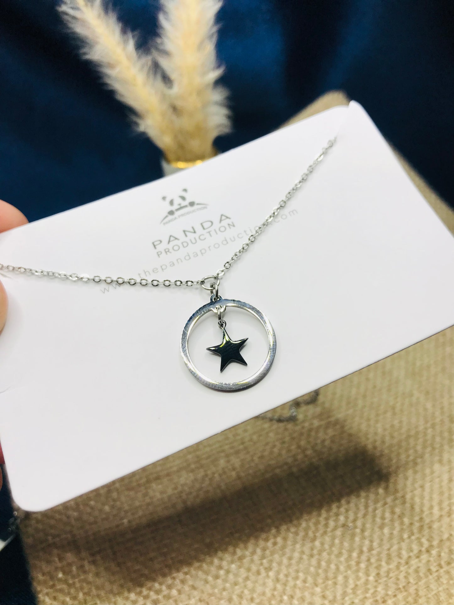 Star Circle Pendant Necklace