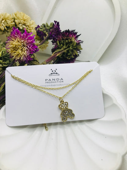 Gold Teddy Bear Pendant