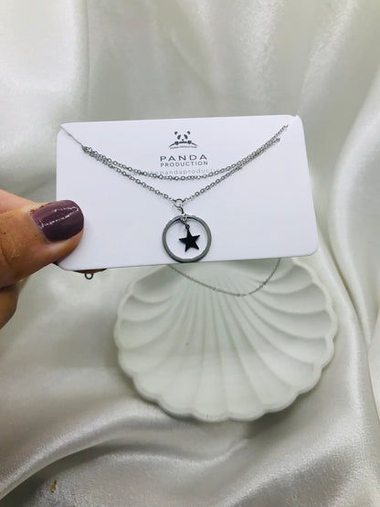 Star Circle Pendant Necklace