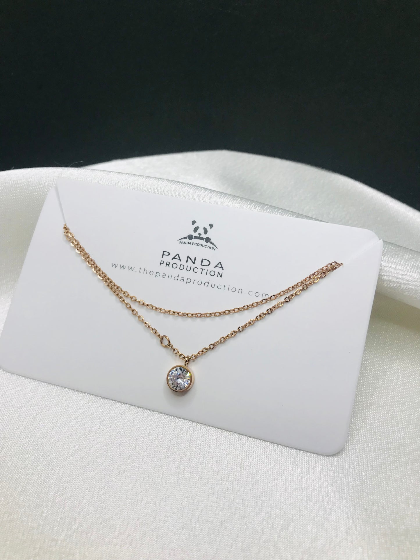 Rose Gold Necklace with Crystal Pendant
