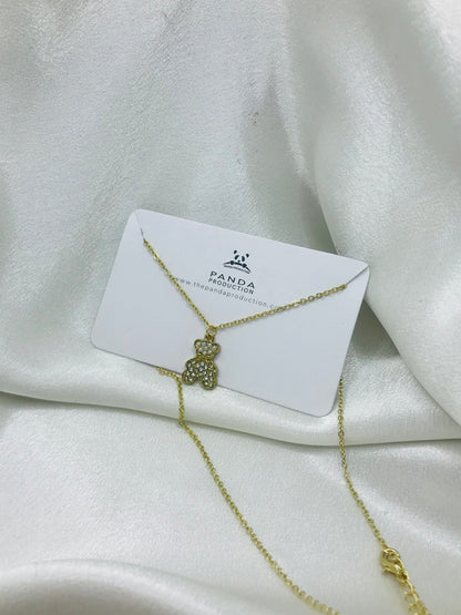 Gold Teddy Bear Pendant
