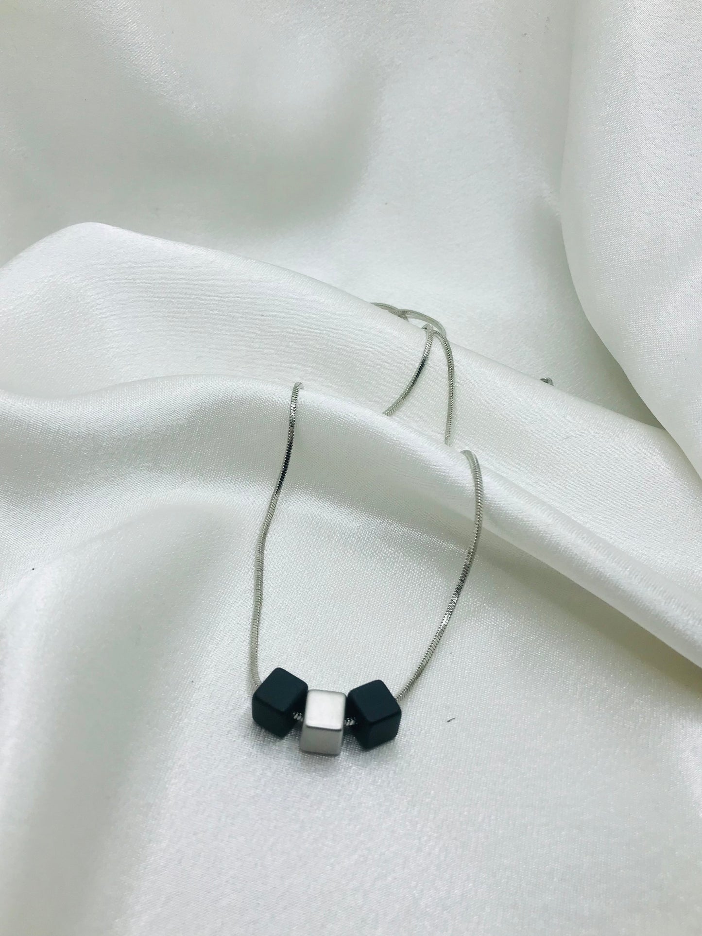 Silver Cube Pendant