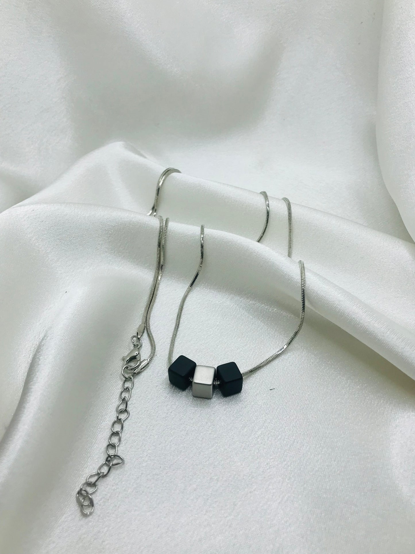 Silver Cube Pendant