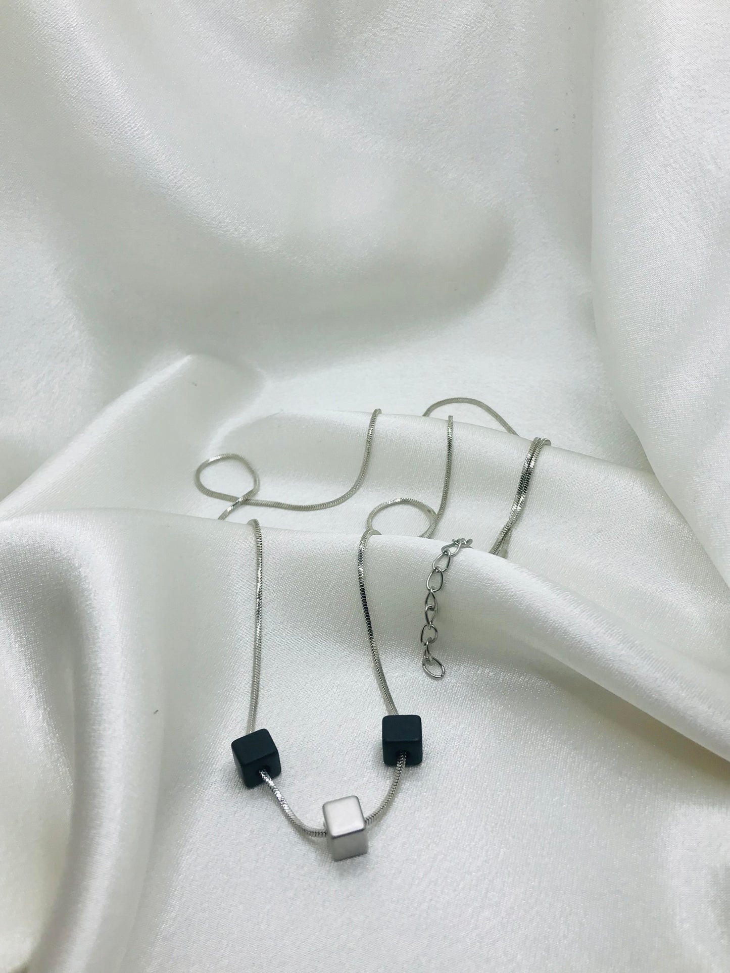 Silver Cube Pendant