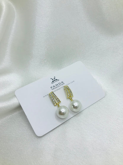 Fancy Pearl and Rhinestone Earrings