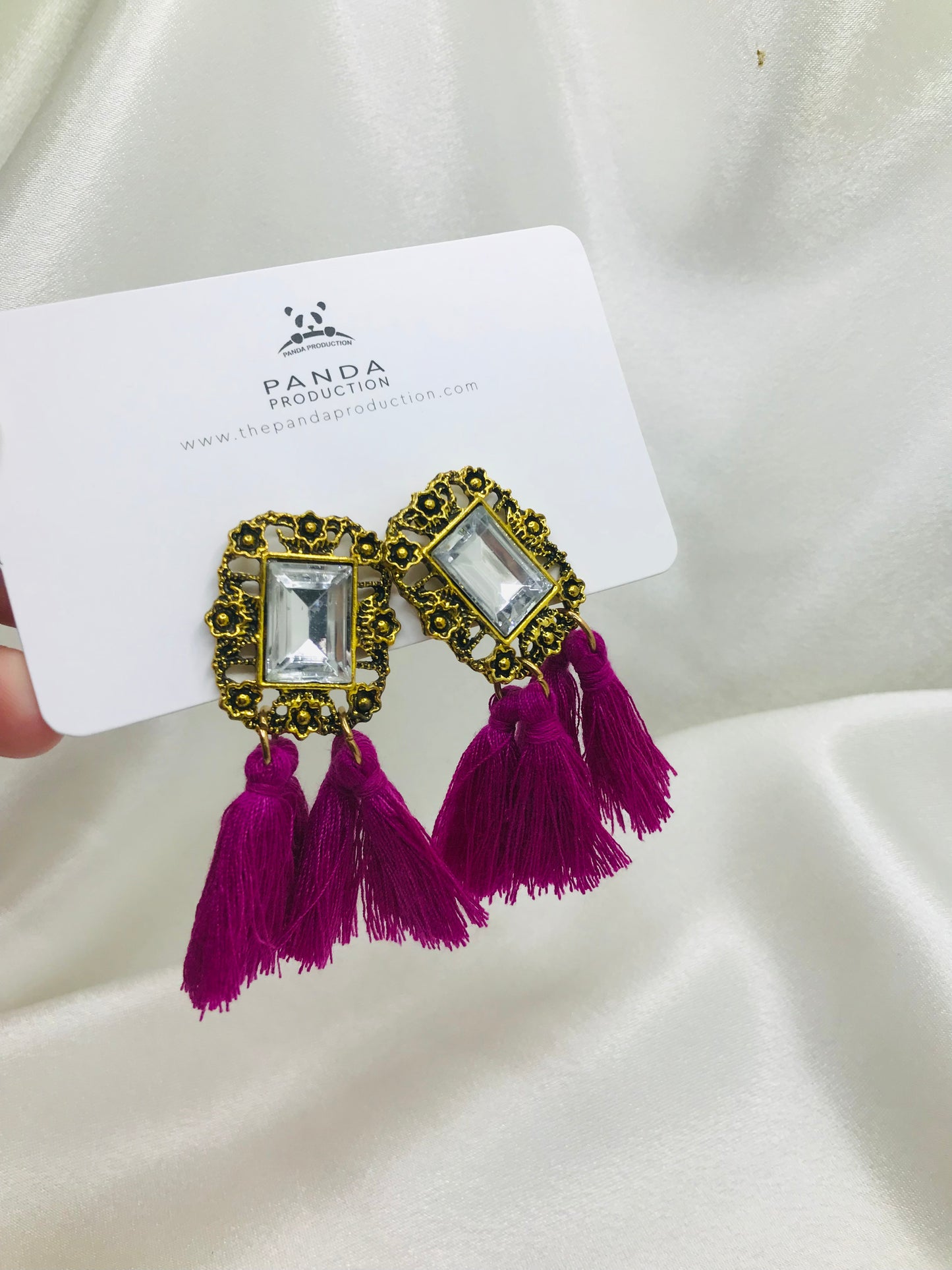 Maroon Tassel Earrings