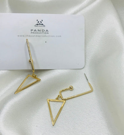 Long Metal Triangle Earrings