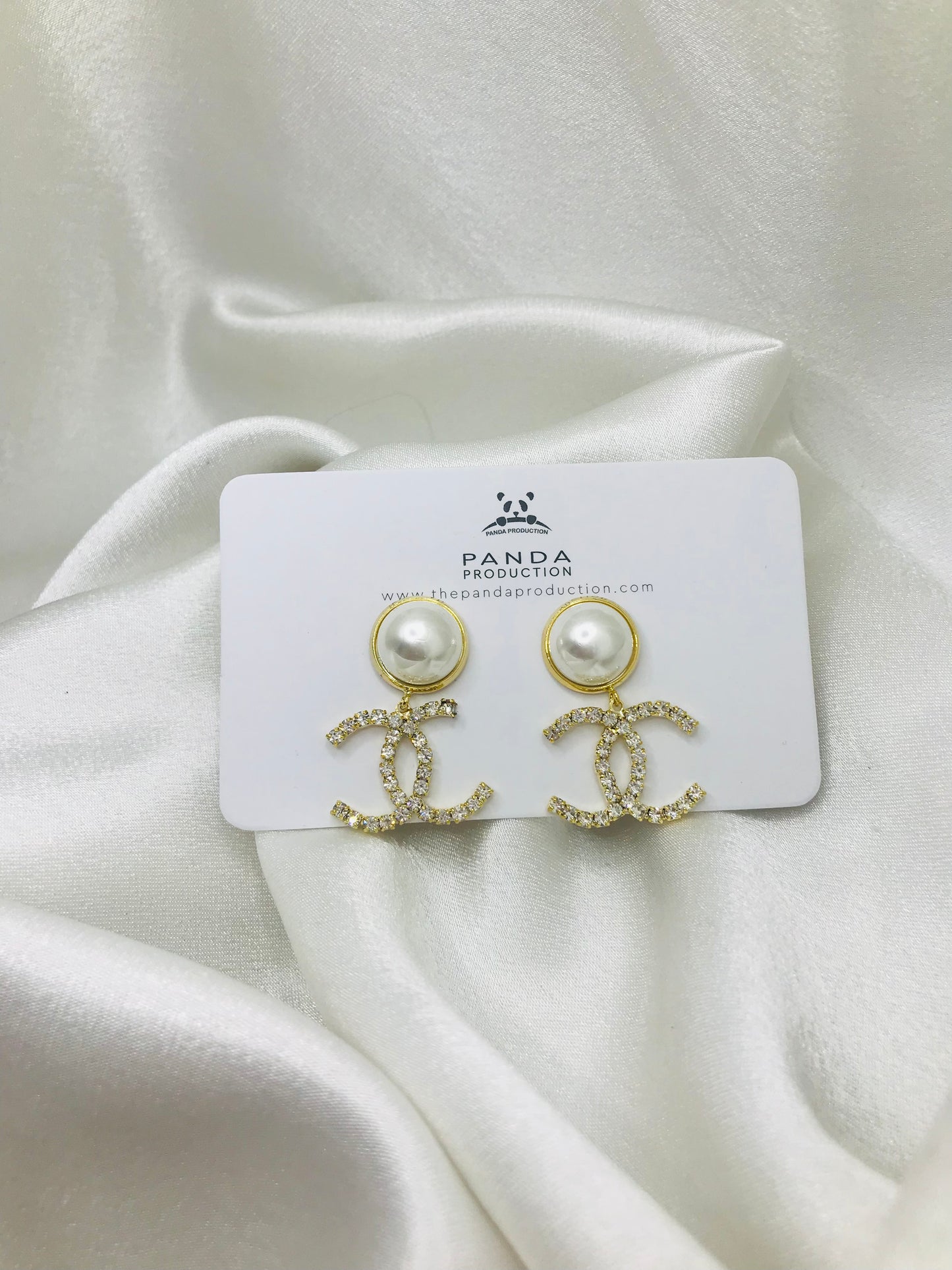 Channel Earrings with Pearl