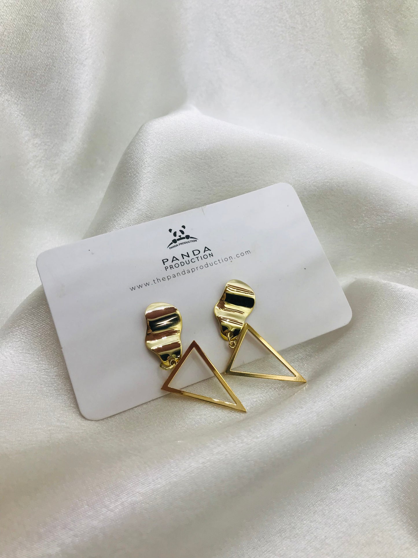Gold Triangle Earrings