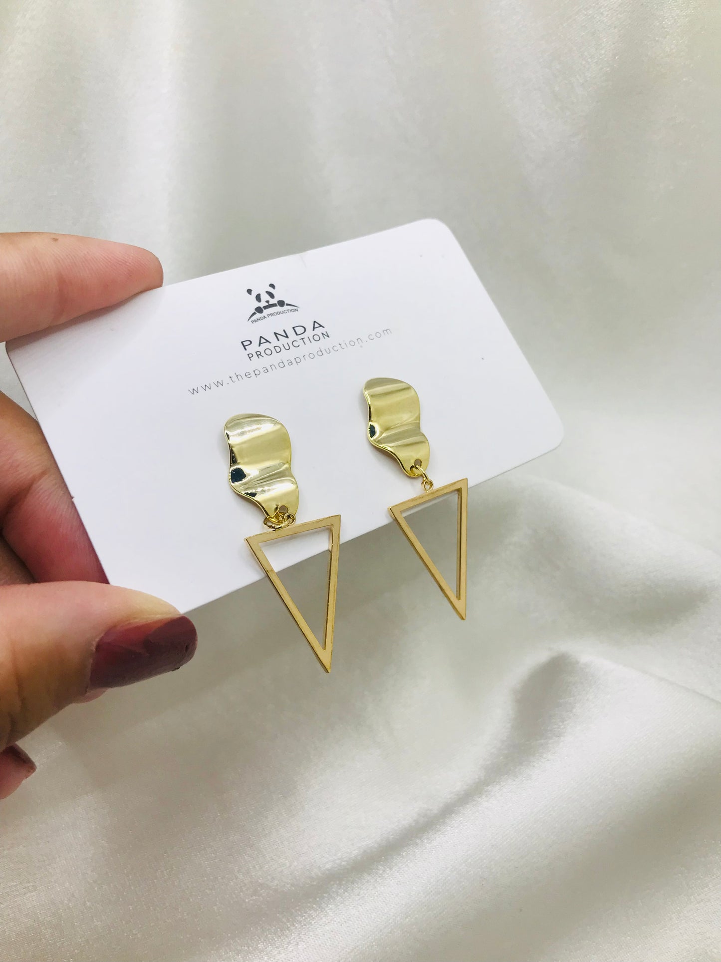 Gold Triangle Earrings