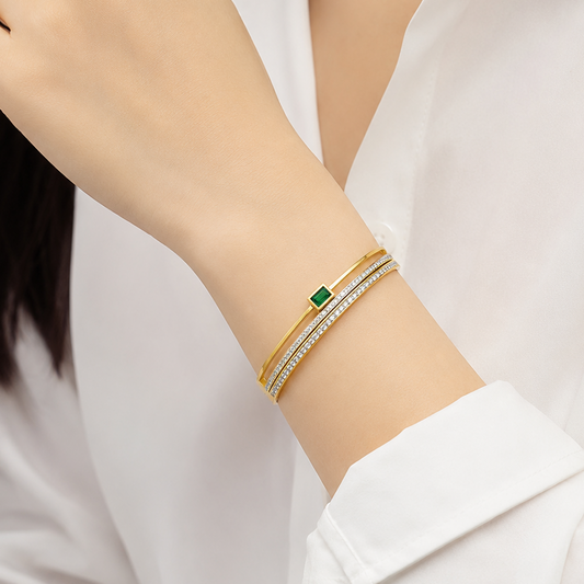 Emerald Crystal Bangle