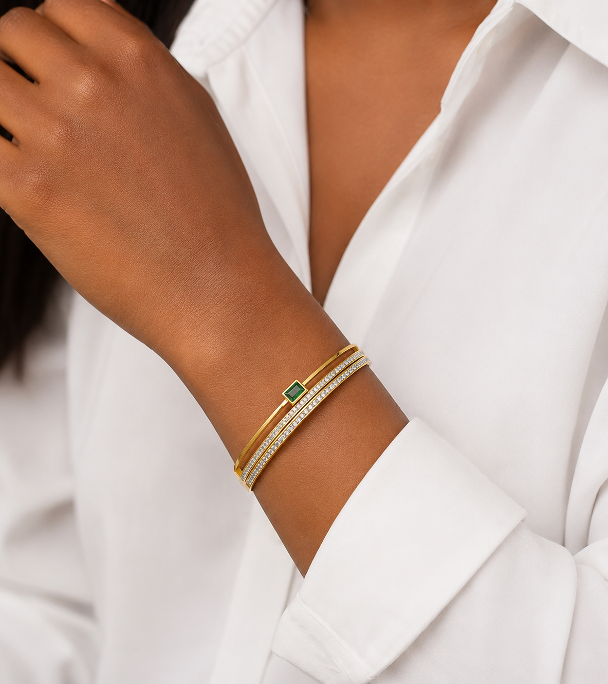 Emerald Crystal Bangle