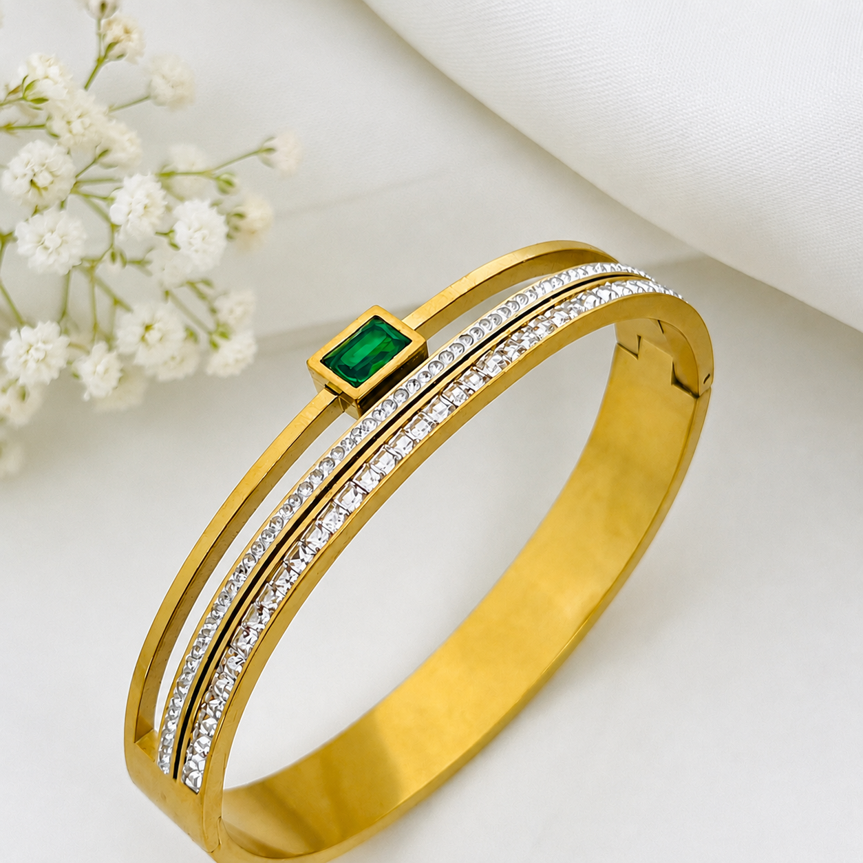 Emerald Crystal Bangle