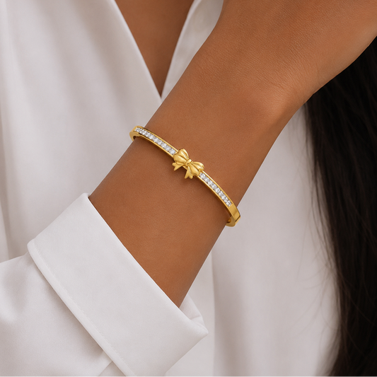 Bow Crystal Bangle
