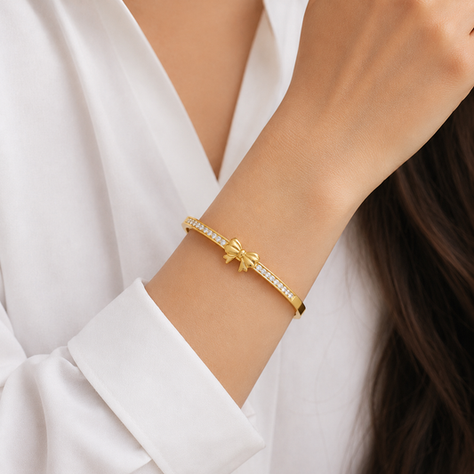 Bow Crystal Bangle