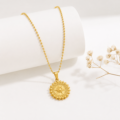 Celestial Sun Medallion Necklace