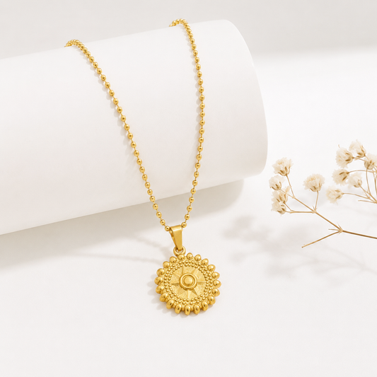 Celestial Sun Medallion Necklace