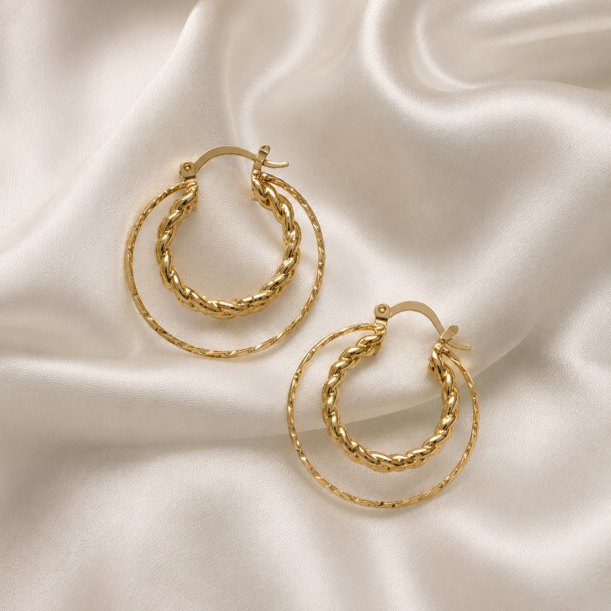 Layered Gold Hoop Earrings