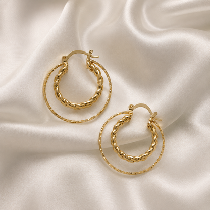 Layered Gold Hoop Earrings