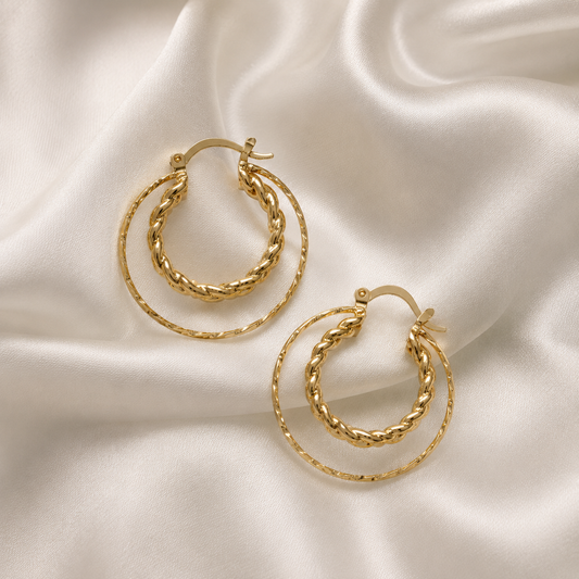 Layered Gold Hoop Earrings