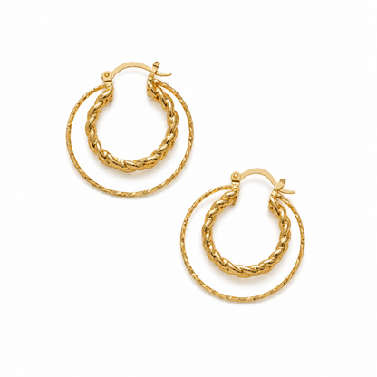Layered Gold Hoop Earrings