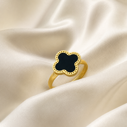 Midnight Clover Ring