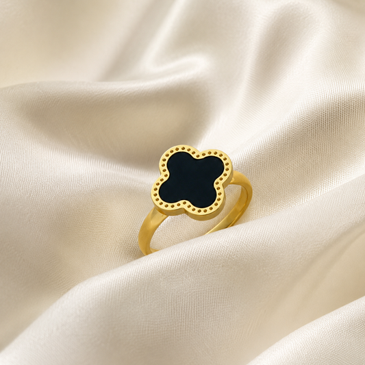 Midnight Clover Ring