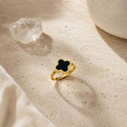 Midnight Clover Ring