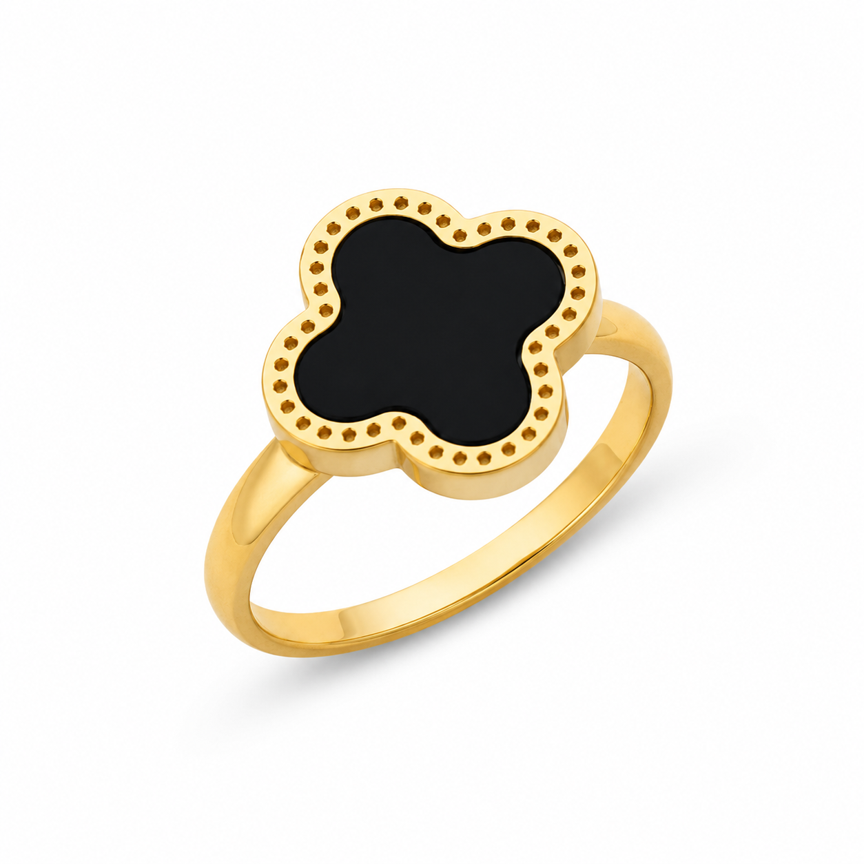Midnight Clover Ring