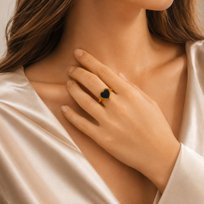 Midnight Heart Ring