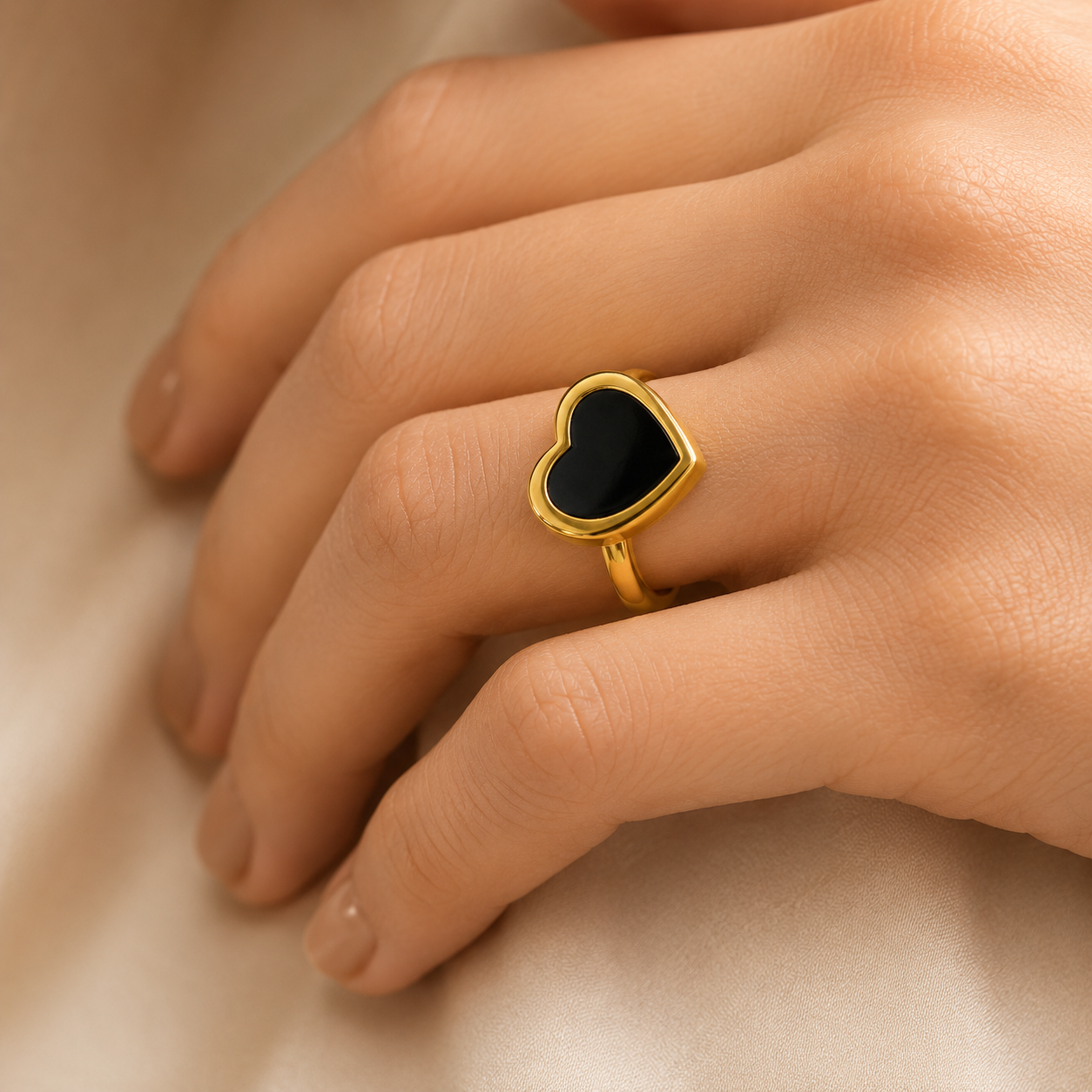 Midnight Heart Ring