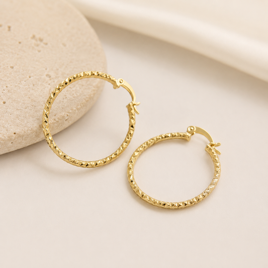 Minimal Twisted Hoop Earrings