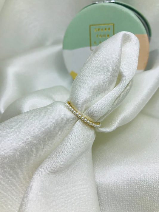 Minimalist Pearl Band Ring