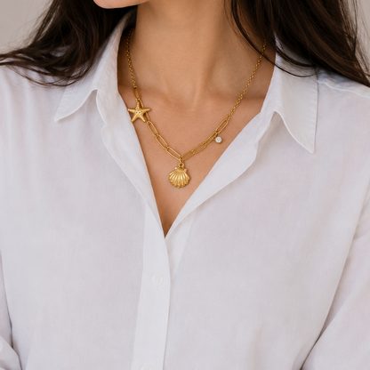 Ocean Charm Layered Necklace