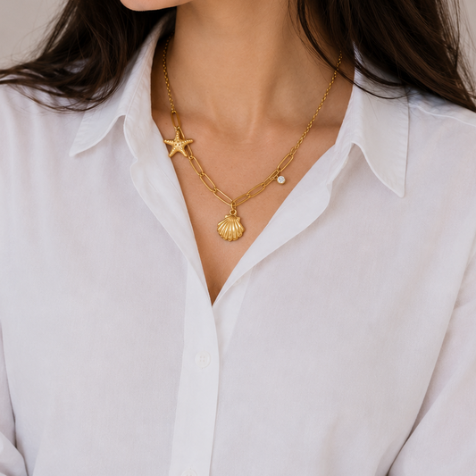Ocean Charm Layered Necklace