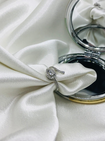 Oval Gemstone Ring with Diamond Halo