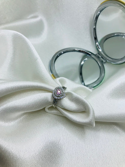 Oval Gemstone Ring with Diamond Halo