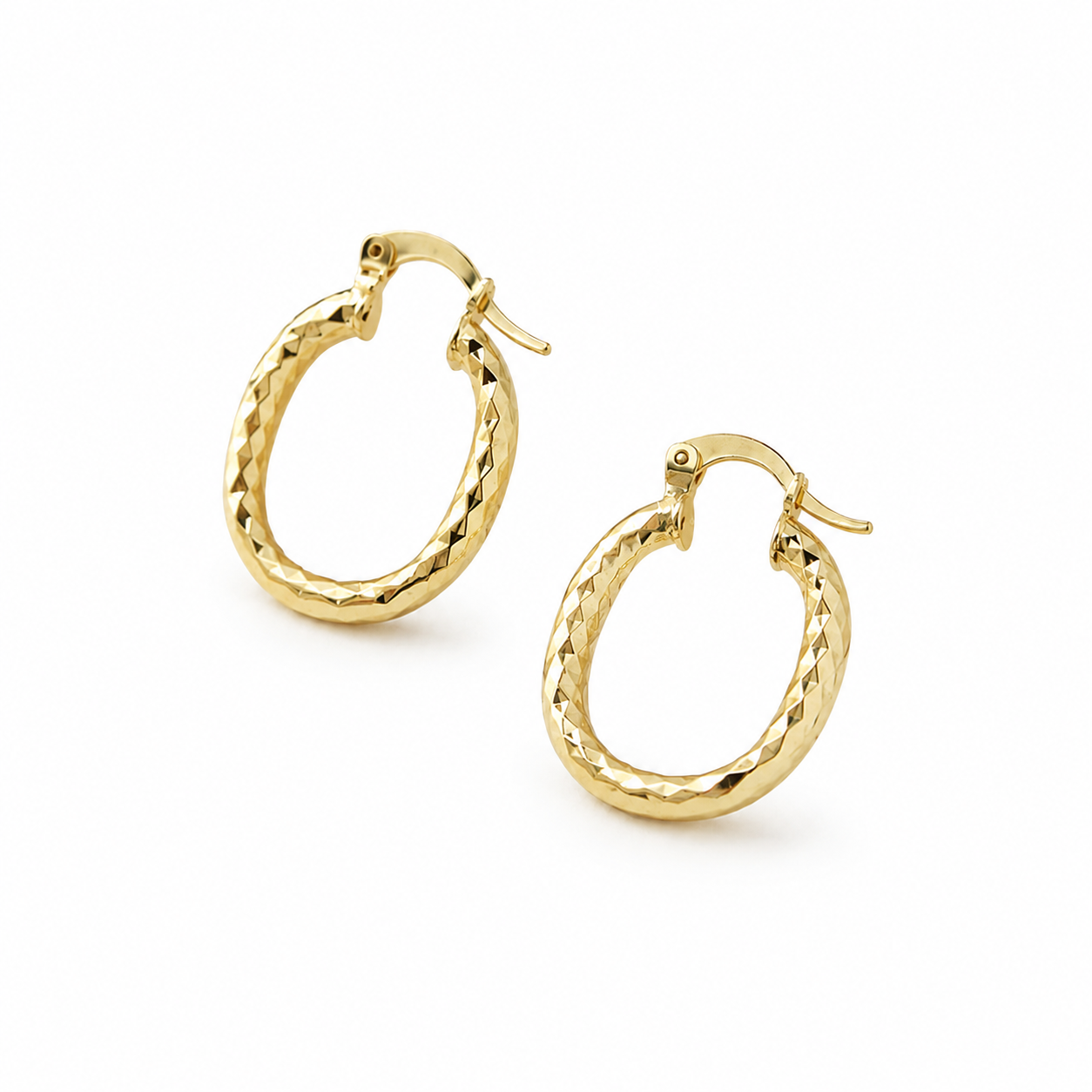 Oval Gold Hoop Earrings