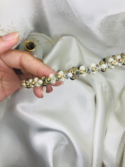 Pearl and Rhinestone Intertwined Headband