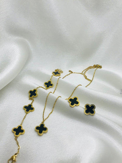 Flat Clover Jewelry Set