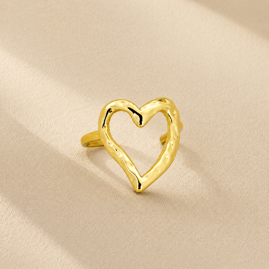 Golden Open Heart Ring