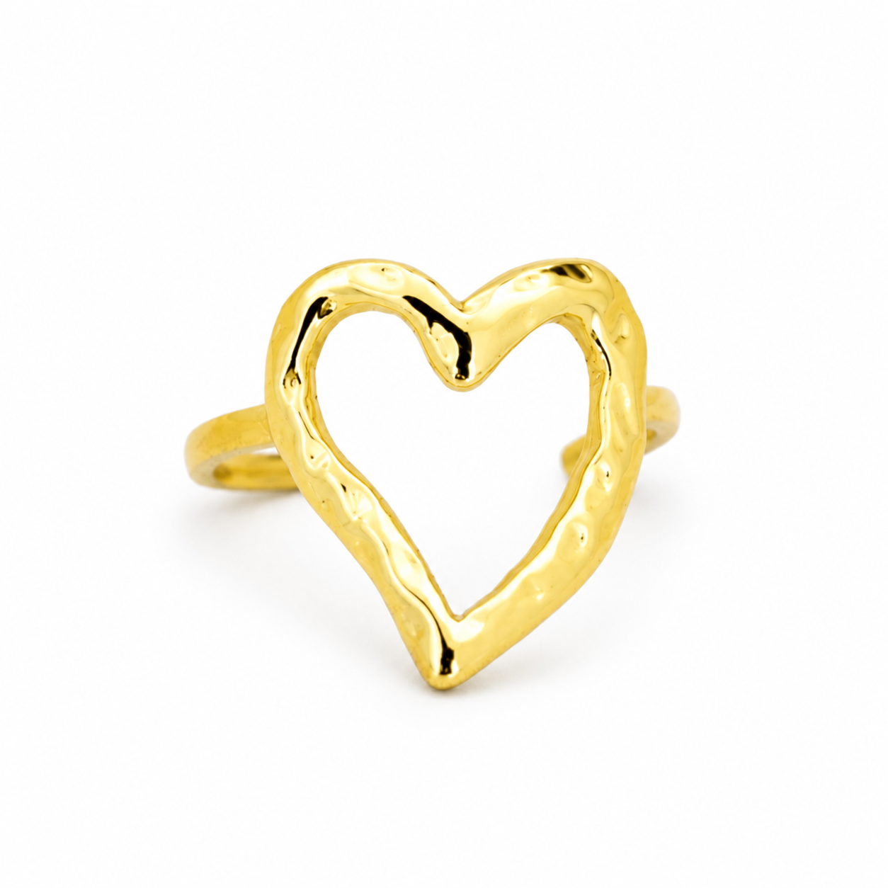 Golden Open Heart Ring