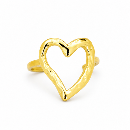 Golden Open Heart Ring