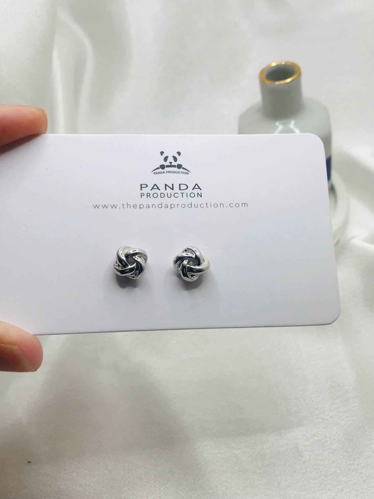 Silver Knot Ear Studs