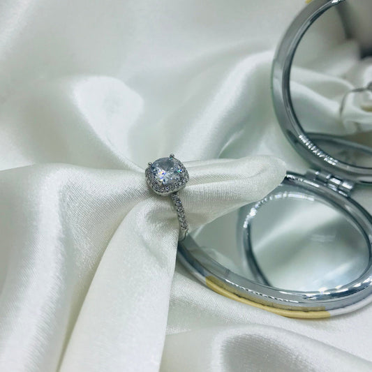 Rounded Square Solitaire Ring