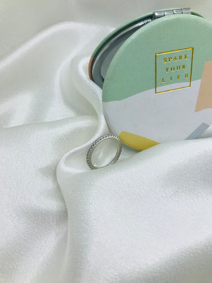 Silver Ring with Diamond Accents